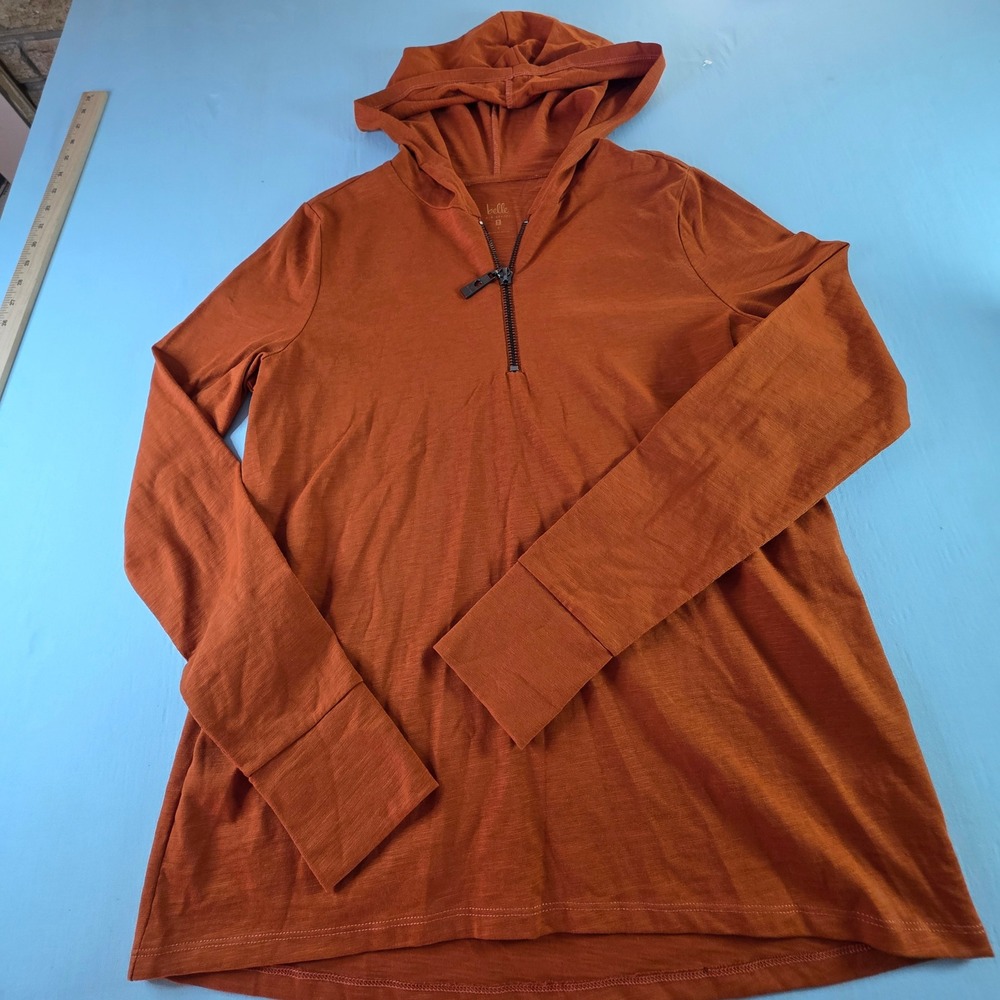 Rust Lightweight Hooded Women's Pullover Top